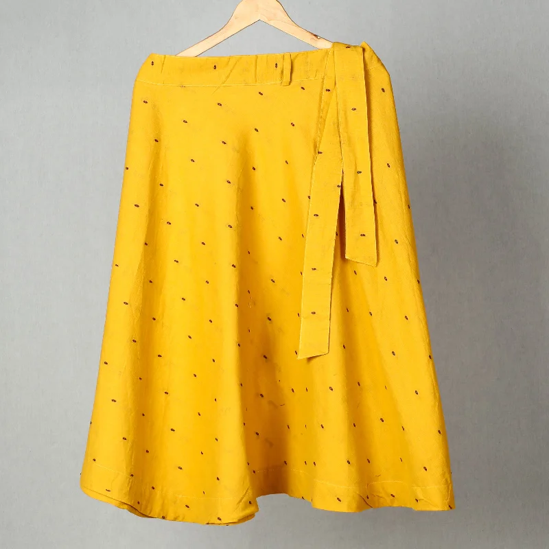 Yellow - Jacquard Cotton Wrap Around Skirt 17 vintage skirt charm