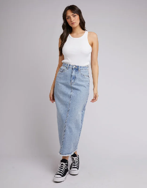 All About Eve Ray Maxi Skirt Denim denim skirt trendy