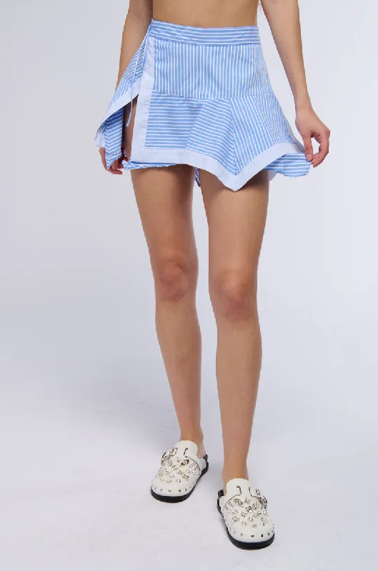 ANYBODY BUT YOU POPLIN MINI SKIRT linen skirt relaxed