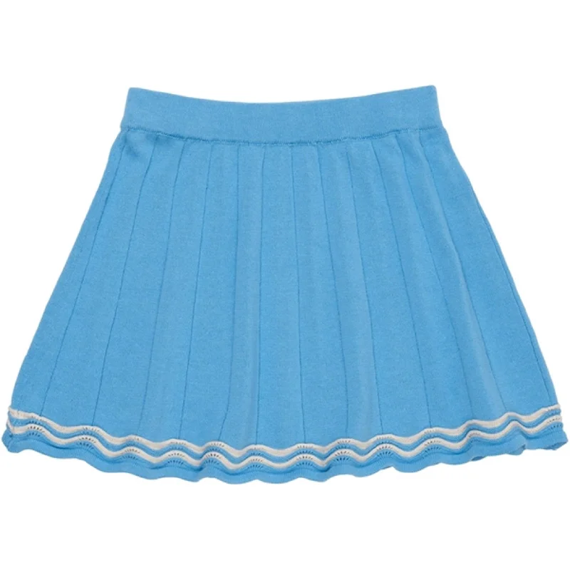 Copenhagen Colors Sky Blue/Cream Comb. Knit Tennis Skirt vintage skirt charm