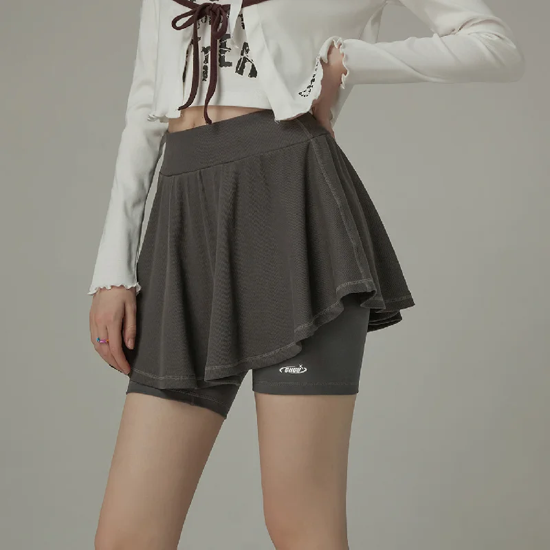 Sporty Daily Biker Shorts And Tennis Skirt corduroy skirt durable