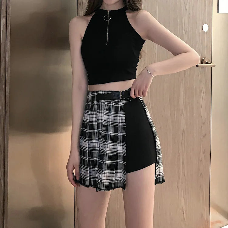 black plaid