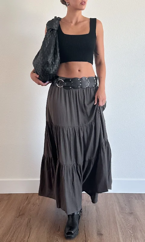 Favorite Part Maxi Skirt - FINAL SALE wool skirt thick