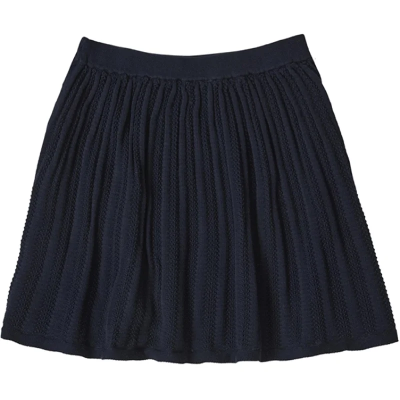 FUB Dark Navy Pointelle Skirt asymmetrical skirt cut