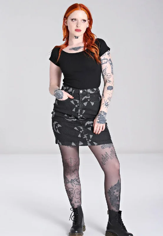 Hellbunny - Jack O Lantern Black - Skirt cashmere skirt rich