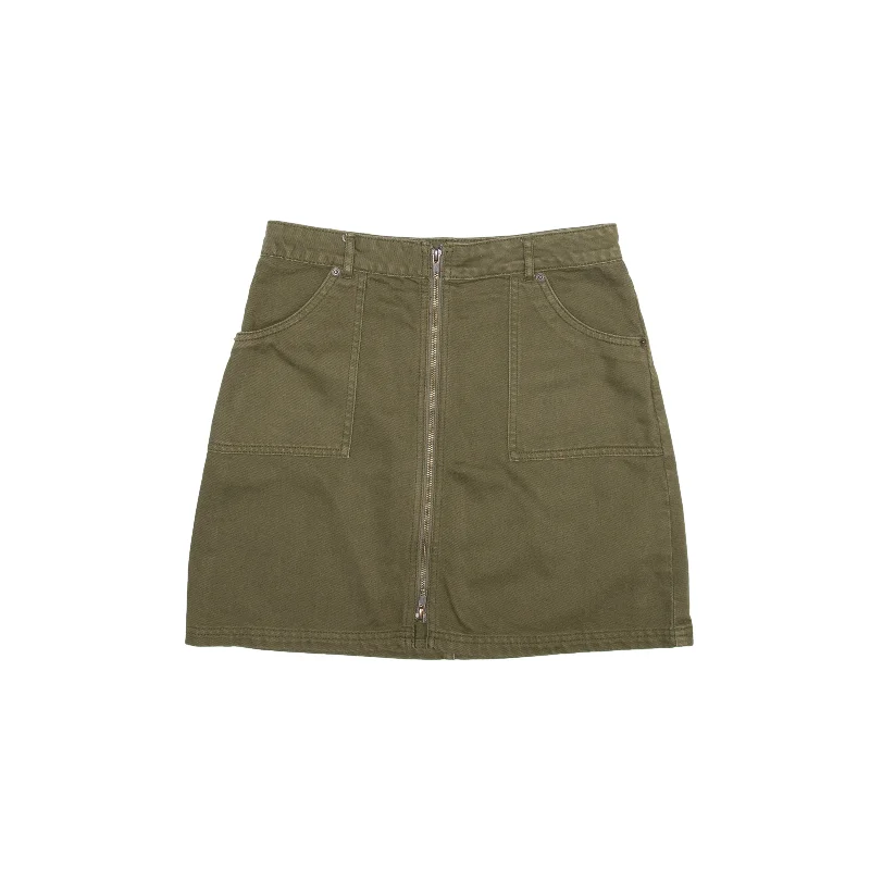 JACK WILLS Short Cargo Skirt Green Denim Womens UK 10 leather skirt refined