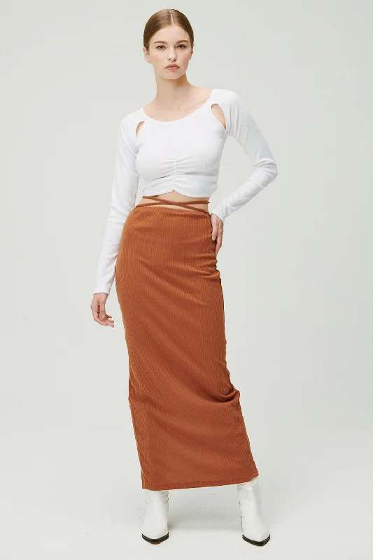 Jade Ribbed Skirt w/String denim skirt stylish