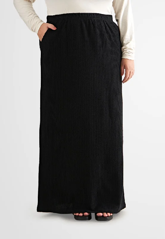 Kalina Knitted Long Straight Cut Skirt spandex blend skirt