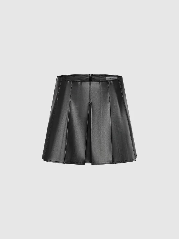 Leather A-Line Skirts wool skirt sturdy