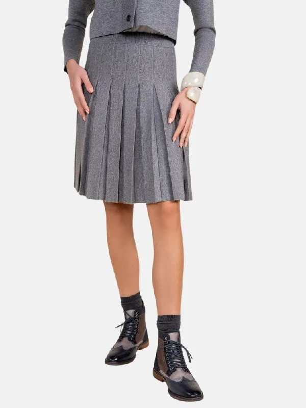 Mode Skirt in Steel linen skirt breathable