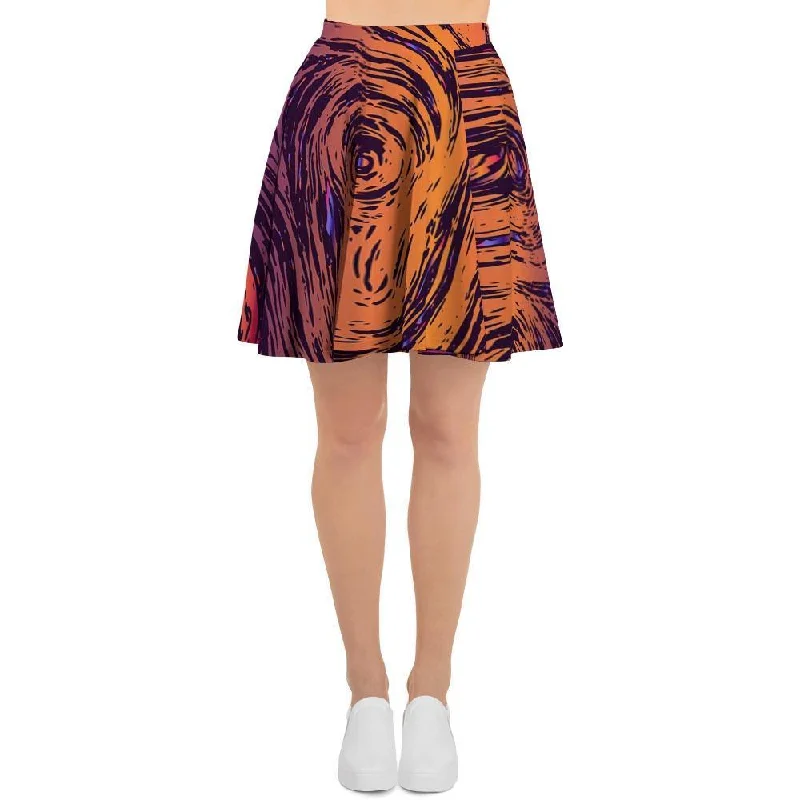 Psychedelic Abstract Women's Skirt wool skirt warm