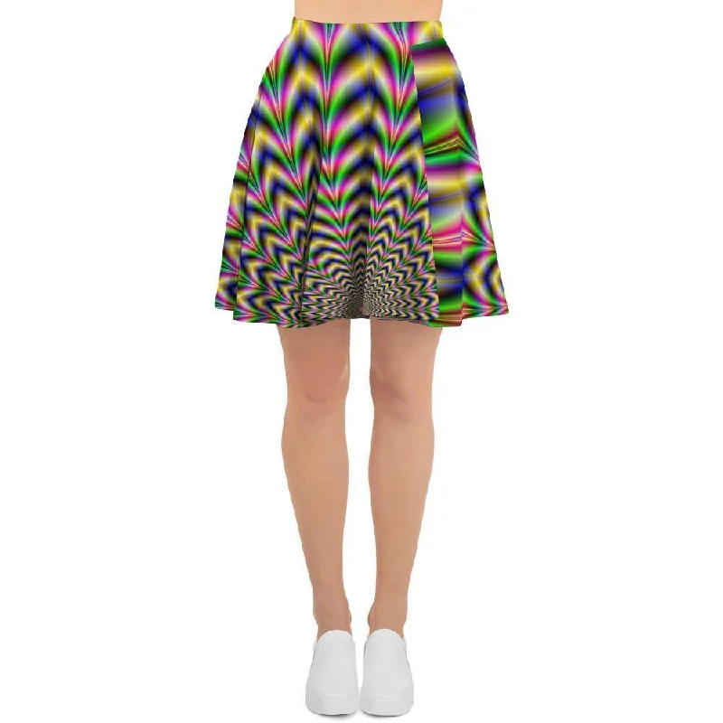 Psychedelic Blue Optical illusion Women's Skirt cashmere skirt fine