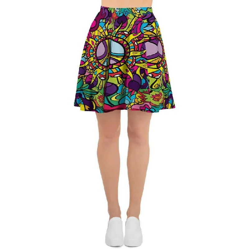 Psychedelic Women's Skirt chiffon skirt floaty