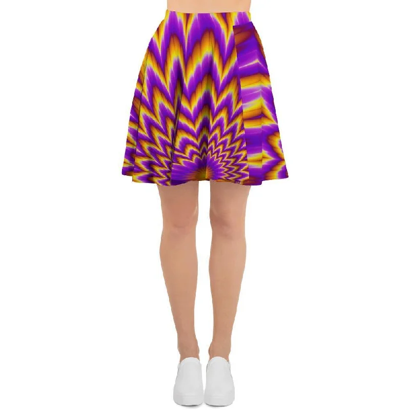 Pulsing Optical illusion Women's Skirt silk skirt lustrous