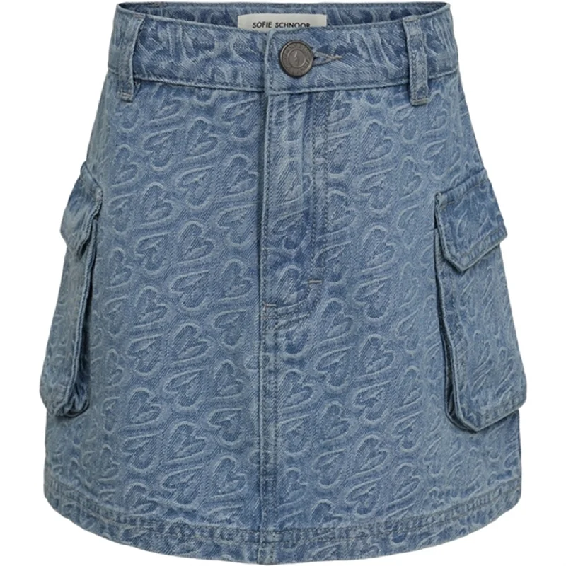 Sofie Schnoor Denim Blue Skirt cashmere skirt fine