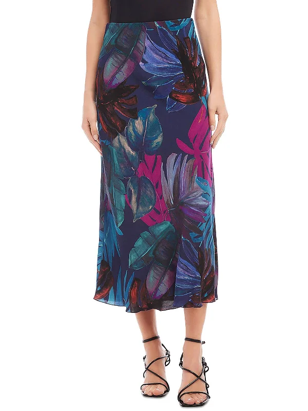 Womens Long Printed Midi Skirt velvet skirt luxurious